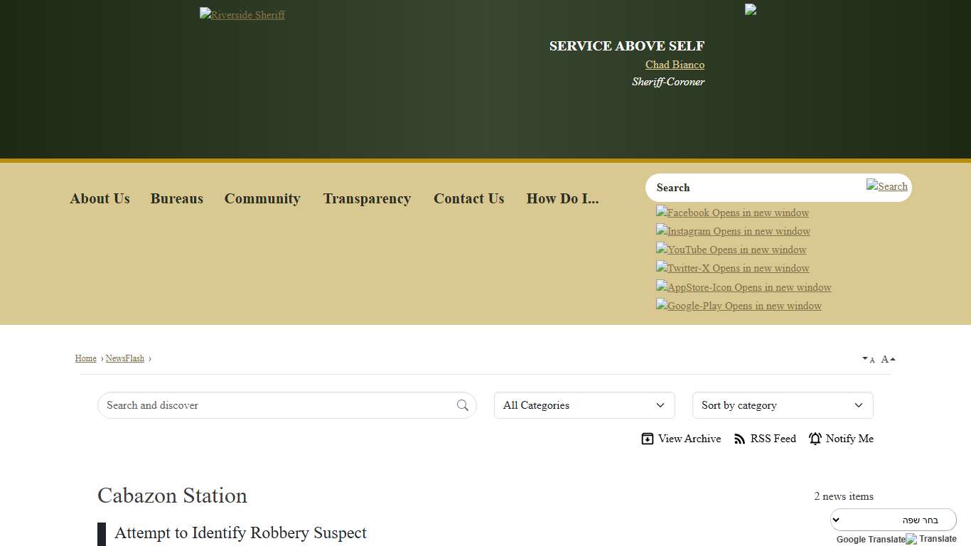 Press Releases • Riverside County Sheriff, CA