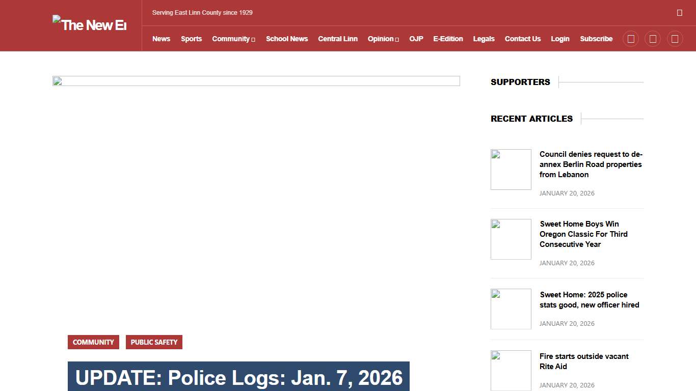 UPDATE: Police Logs: Jan. 7, 2026 - The New Era