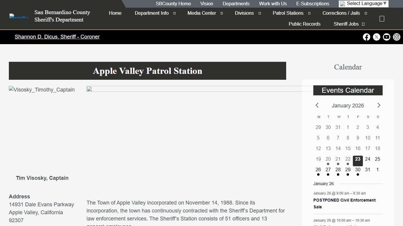 Apple Valley – San Bernardino County Sheriff's Department